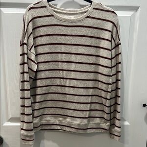 Striped Maroon and Cream Shirt